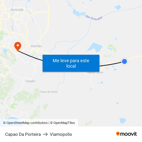 Capao Da Porteira to Viamopolis map