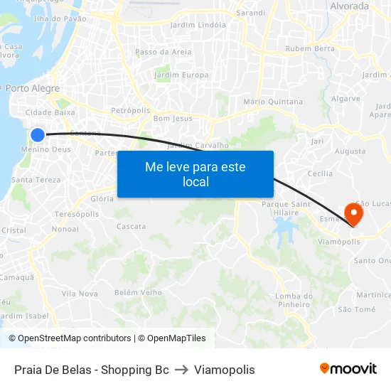 Praia De Belas - Shopping Bc to Viamopolis map