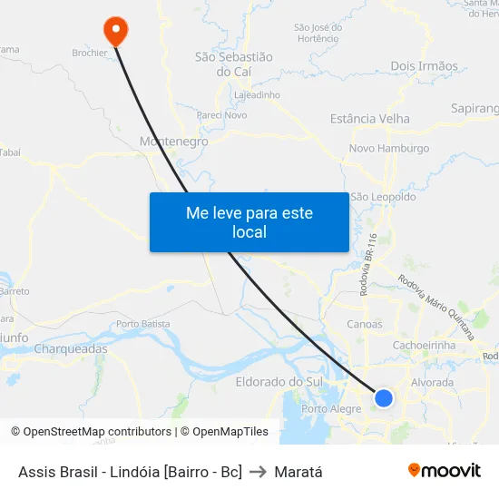 Assis Brasil - Lindóia [Bairro - Bc] to Maratá map