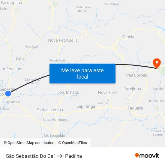 São Sebastião Do Caí to Padilha map