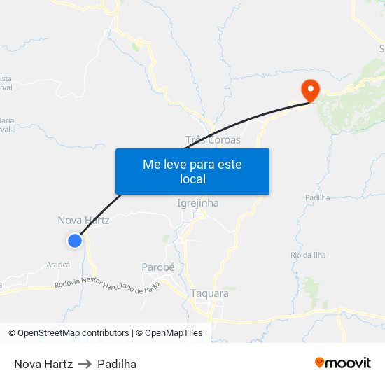 Nova Hartz to Padilha map