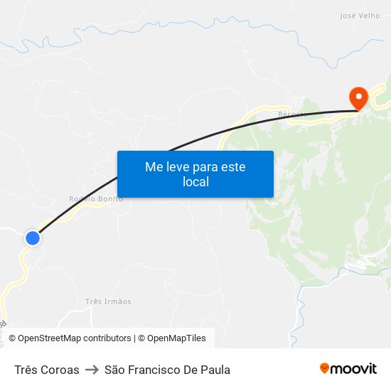 Três Coroas to São Francisco De Paula map