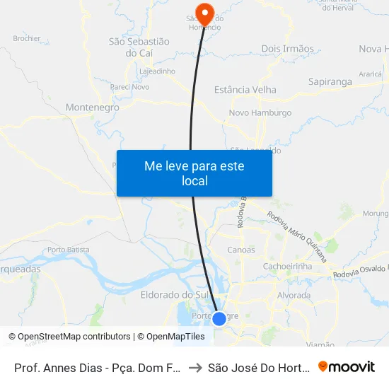 Prof. Annes Dias - Pça. Dom Feliciano to São José Do Hortêncio map