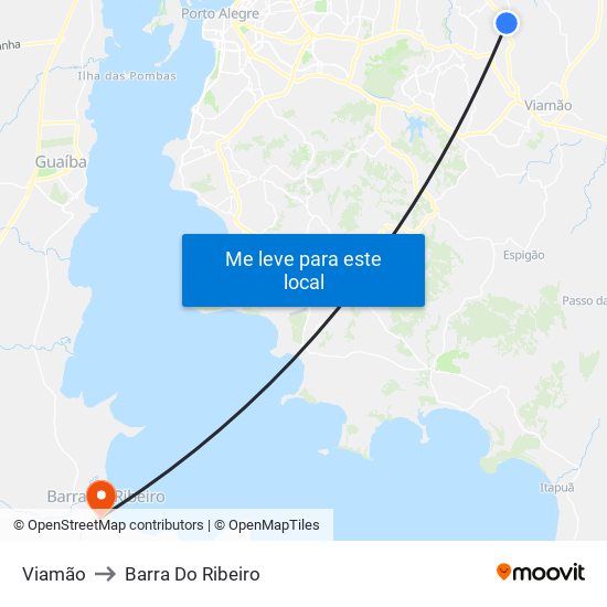 Viamão to Barra Do Ribeiro map