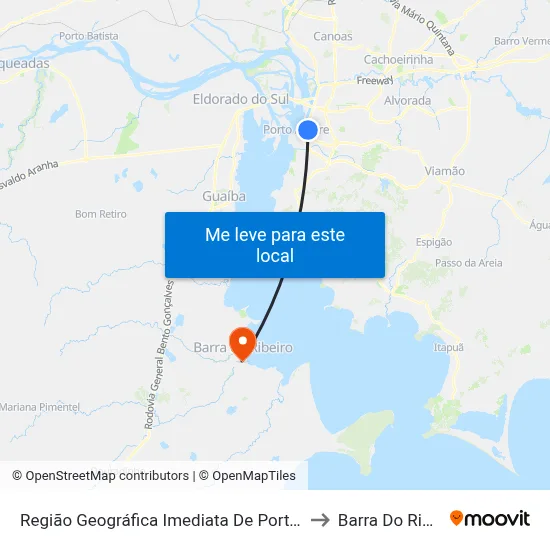 Região Geográfica Imediata De Porto Alegre to Barra Do Ribeiro map