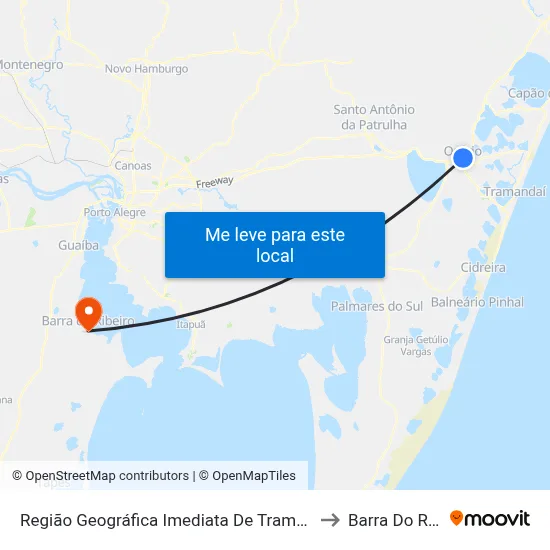 Região Geográfica Imediata De Tramandaí - Osório to Barra Do Ribeiro map