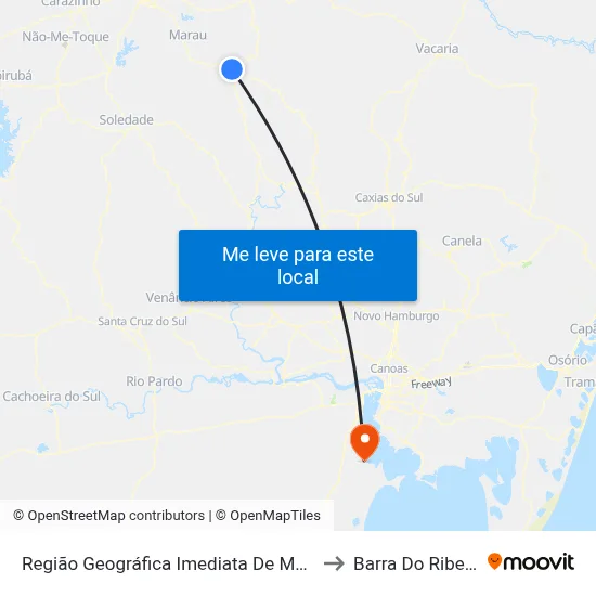 Região Geográfica Imediata De Marau to Barra Do Ribeiro map