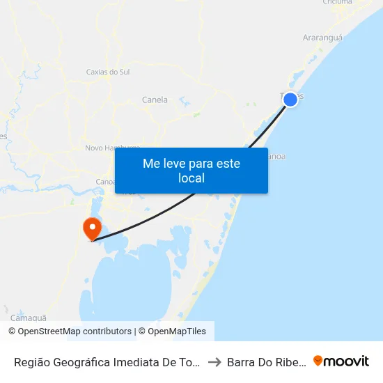 Região Geográfica Imediata De Torres to Barra Do Ribeiro map