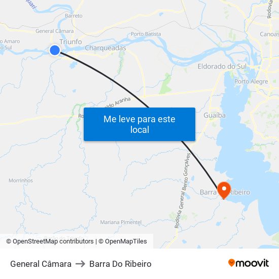 General Câmara to Barra Do Ribeiro map