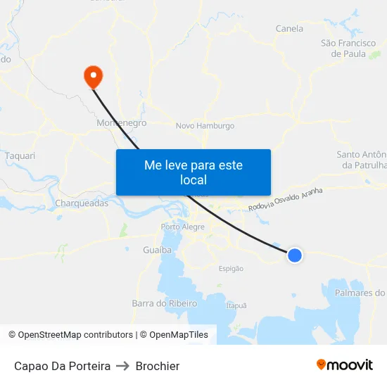 Capao Da Porteira to Brochier map