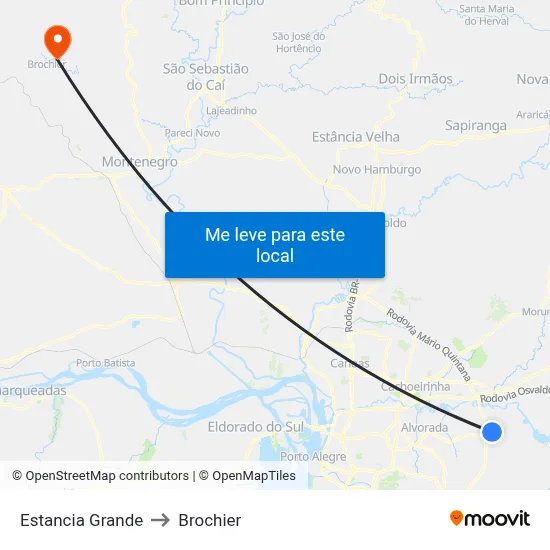 Estancia Grande to Brochier map