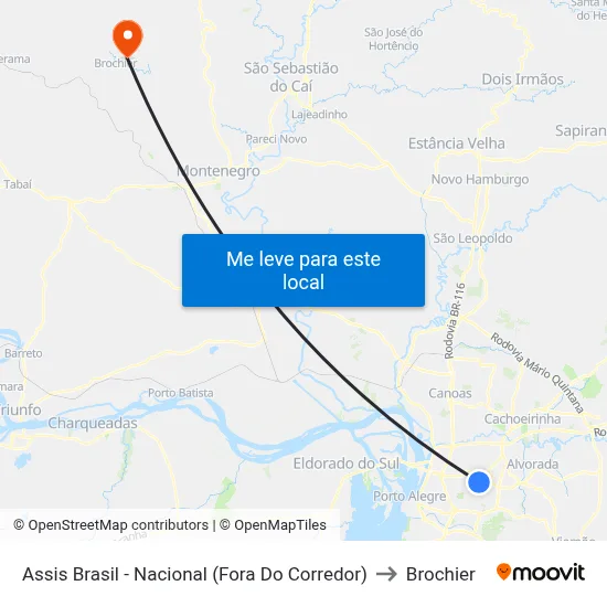Assis Brasil - Nacional (Fora Do Corredor) to Brochier map
