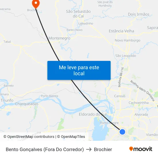 Bento Gonçalves (Fora Do Corredor) to Brochier map