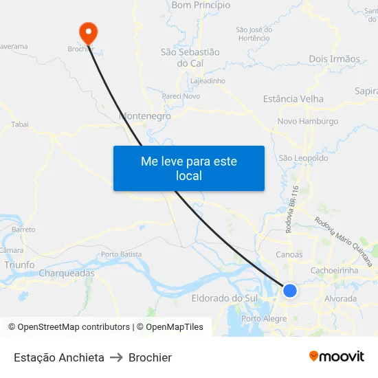 Estação Anchieta to Brochier map