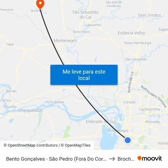 Bento Gonçalves - São Pedro (Fora Do Corredor) to Brochier map