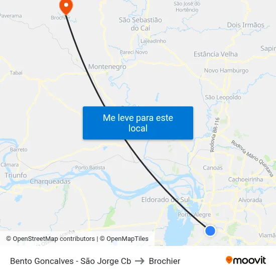 Bento Goncalves - São Jorge Cb to Brochier map