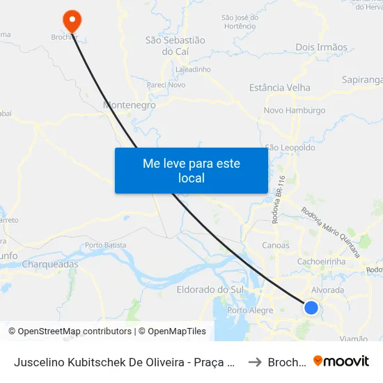 Juscelino Kubitschek De Oliveira - Praça México to Brochier map