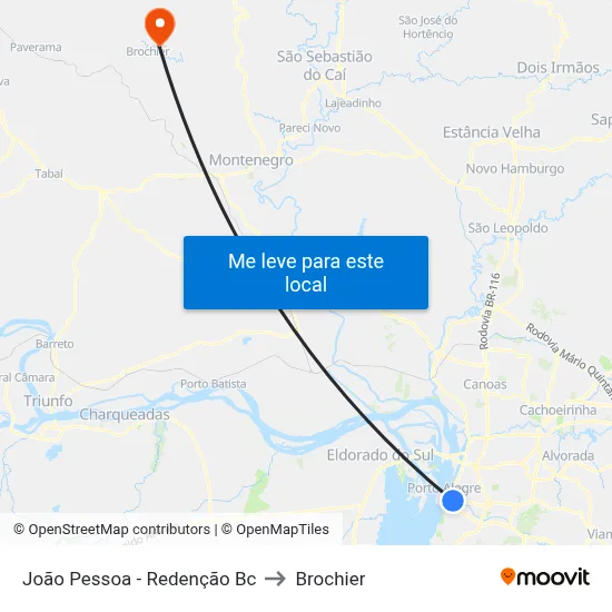 João Pessoa - Redenção Bc to Brochier map
