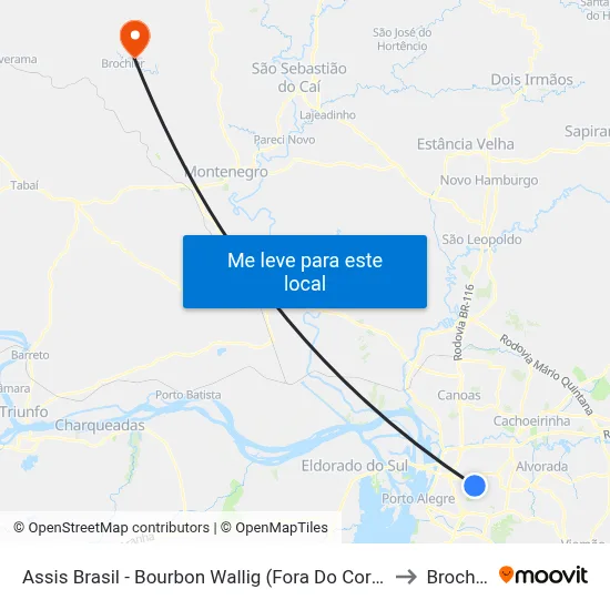 Assis Brasil - Bourbon Wallig (Fora Do Corredor) to Brochier map