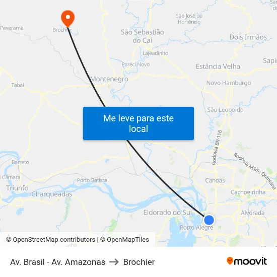 Av. Brasil - Av. Amazonas to Brochier map