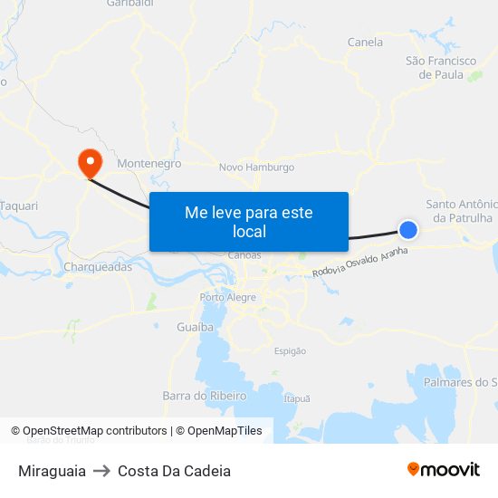 Miraguaia to Costa Da Cadeia map