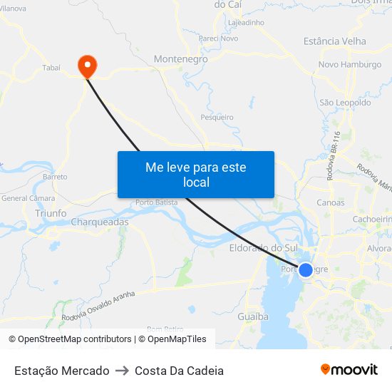 Estação Mercado to Costa Da Cadeia map