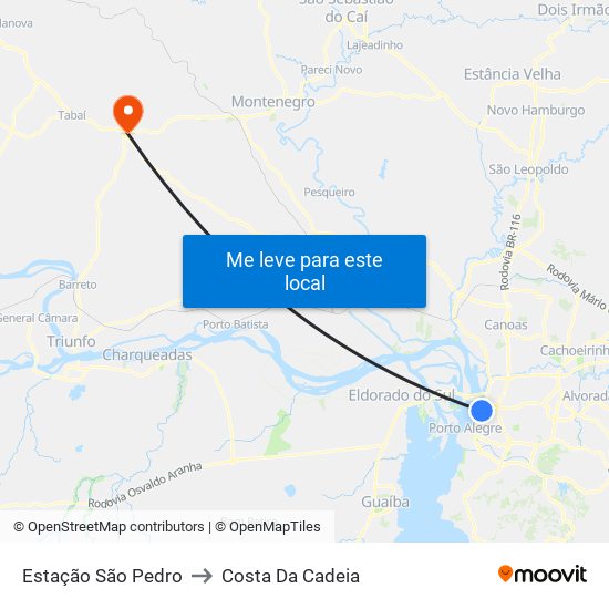 Estação São Pedro to Costa Da Cadeia map