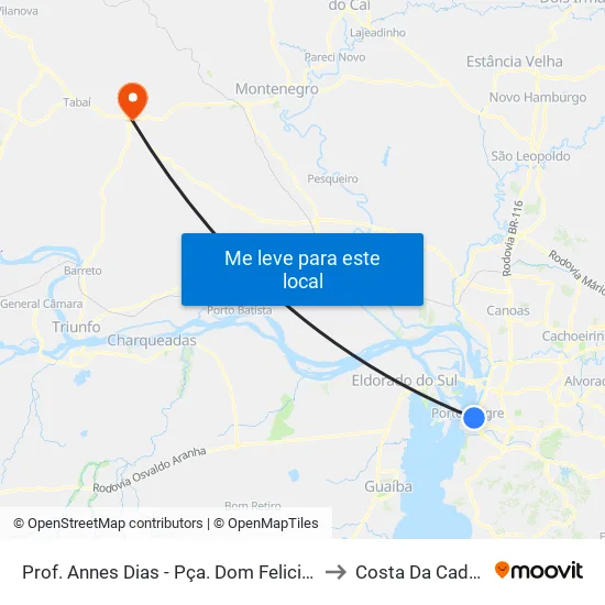 Prof. Annes Dias - Pça. Dom Feliciano to Costa Da Cadeia map