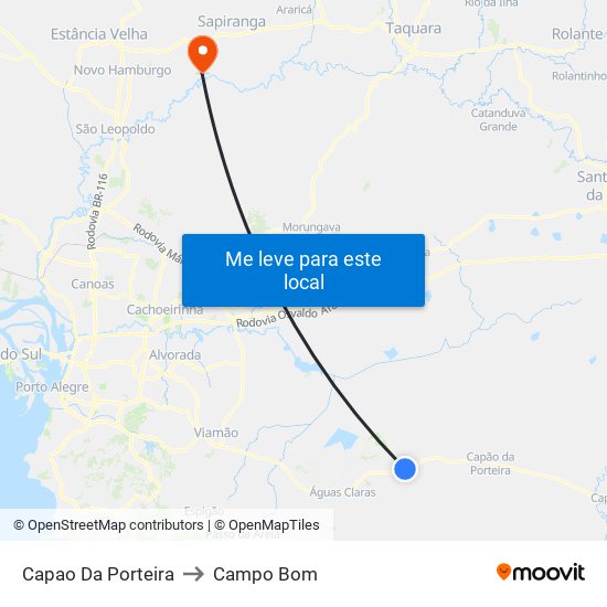 Capao Da Porteira to Campo Bom map