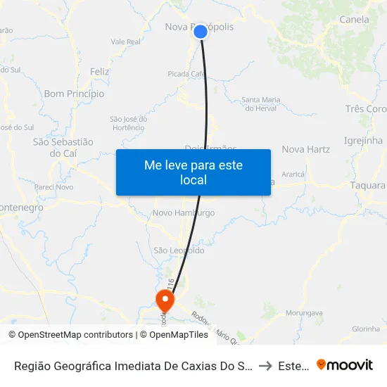 Região Geográfica Imediata De Caxias Do Sul to Esteio map