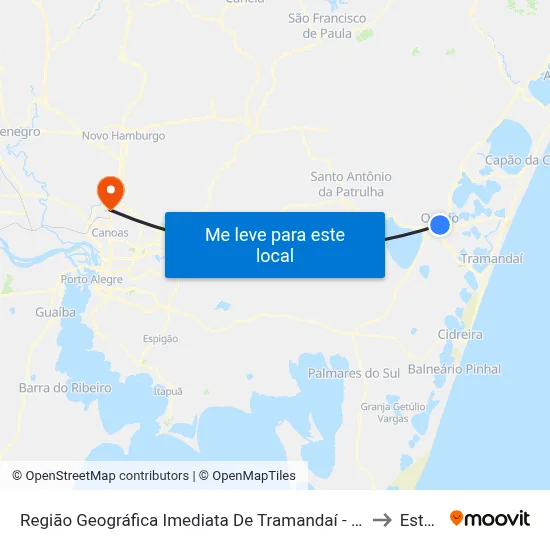 Região Geográfica Imediata De Tramandaí - Osório to Esteio map