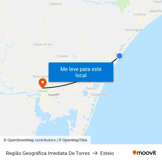 Região Geográfica Imediata De Torres to Esteio map