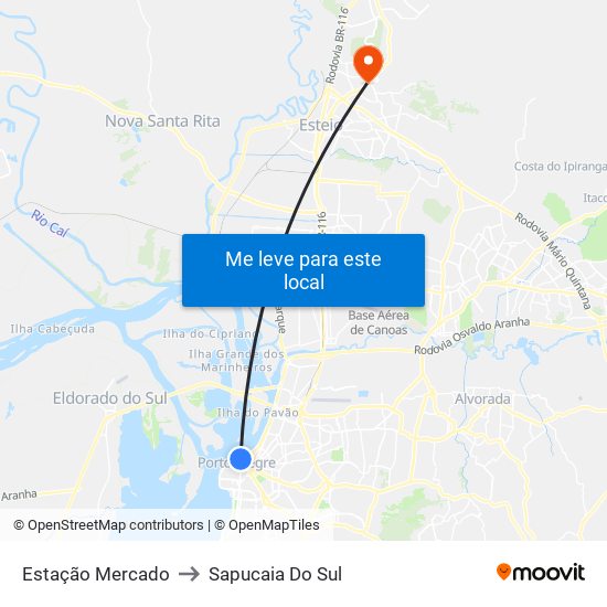 Estação Mercado to Sapucaia Do Sul map