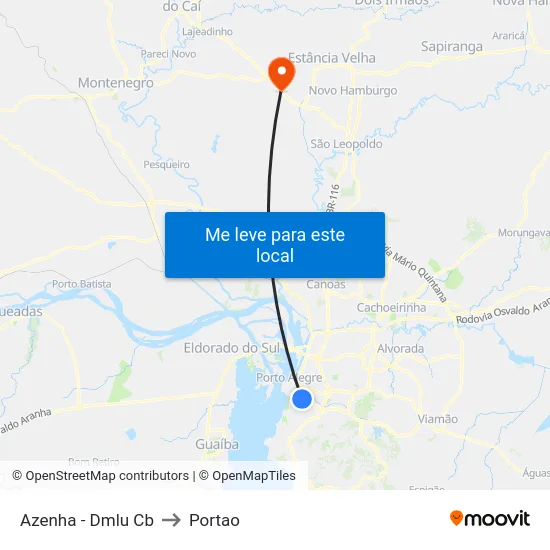 Azenha - Dmlu Cb to Portao map