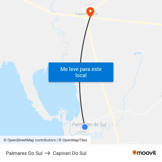 Palmares Do Sul to Capivari Do Sul map