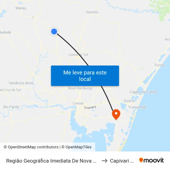 Região Geográfica Imediata De Nova Prata - Guaporé to Capivari Do Sul map