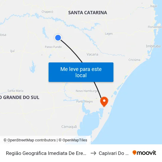 Região Geográfica Imediata De Erechim to Capivari Do Sul map