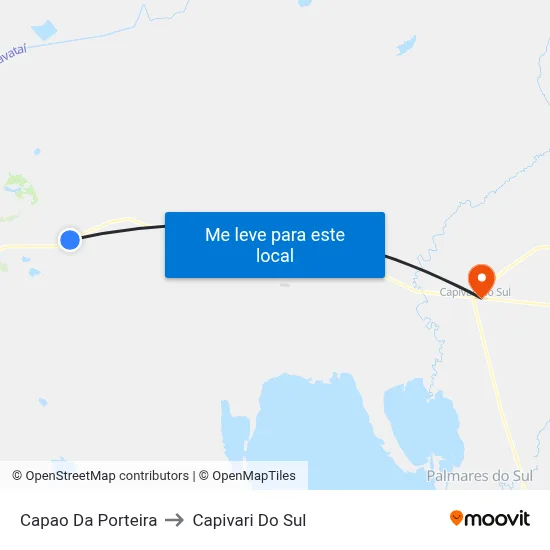 Capao Da Porteira to Capivari Do Sul map