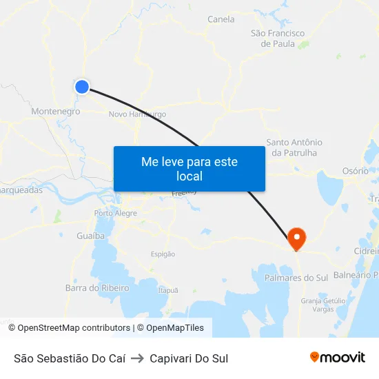 São Sebastião Do Caí to Capivari Do Sul map