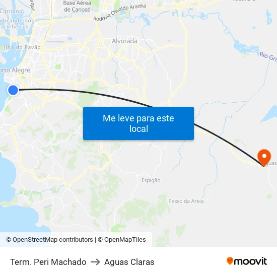 Term. Peri Machado to Aguas Claras map