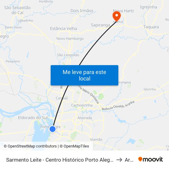 Sarmento Leite - Centro Histórico Porto Alegre - Rs 90050-200 Brasil to Araricá map