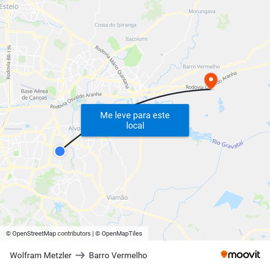 Wolfram Metzler to Barro Vermelho map