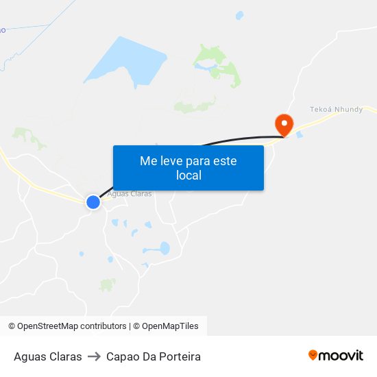 Aguas Claras to Capao Da Porteira map