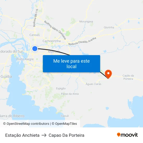 Estação Anchieta to Capao Da Porteira map