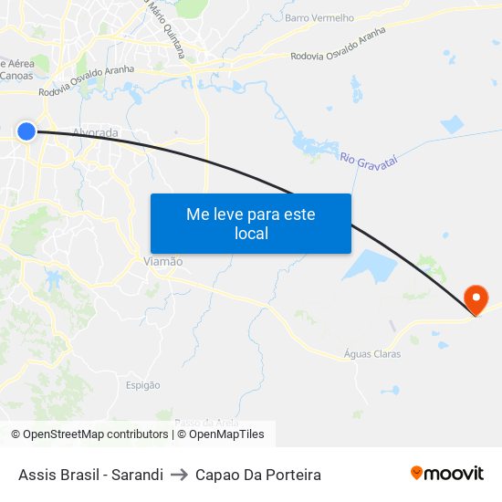 Assis Brasil - Sarandi to Capao Da Porteira map