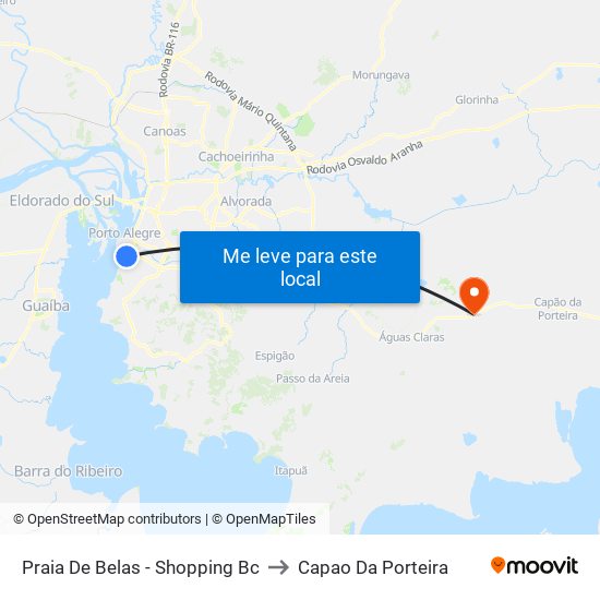 Praia De Belas - Shopping Bc to Capao Da Porteira map