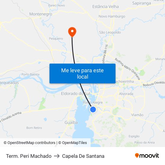 Term. Peri Machado to Capela De Santana map