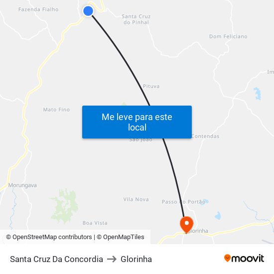 Santa Cruz Da Concordia to Glorinha map