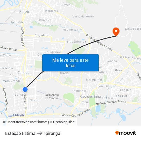 Estação Fátima to Ipiranga map
