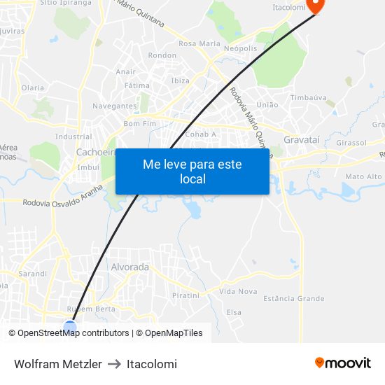 Wolfram Metzler to Itacolomi map